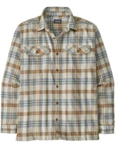 Patagonia Camisa Mens Organic Cotton Midweight Fjord Flannel Fields Natural - Multicolore