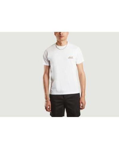 Cuisse De Grenouille T-shirt coton biologique avec imprimé surfeur NOA - Blanc