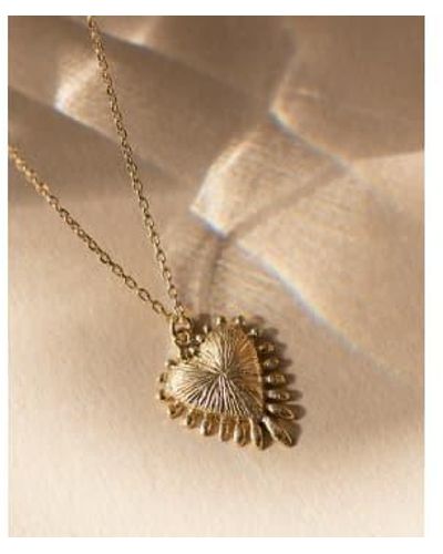 Zoe & Morgan Heart Rays Necklace One Size - Natural