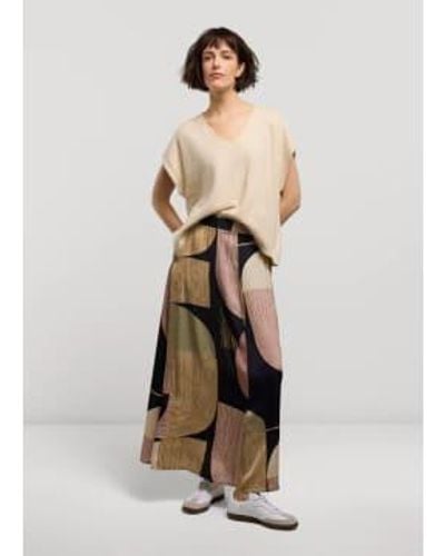 Summum Long Skirt Modern Print 34 - Natural