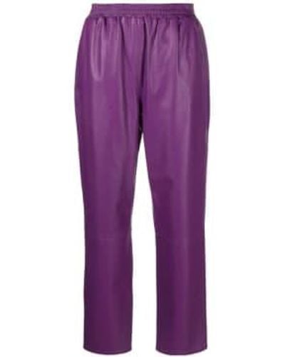 Arma "abigail" Leather Stretch Pants 36 - Purple