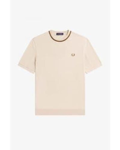 Fred Perry Crew Neck Pique T -Shirt - Natur