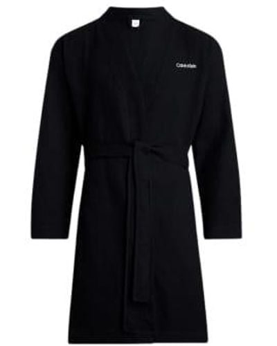 Calvin Klein Waffle Robe Ub1 - Black
