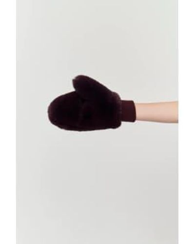 Jakke Mira Faux Fur Gloves Burgundy - Multicolore