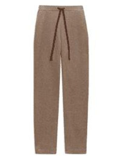 Yerse Carly Trousers In Jacquard Con Camel From - Marrone