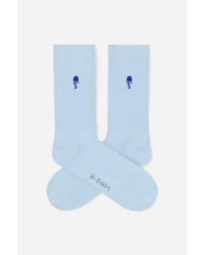 Adam Lippes Sport Socks Jellyfish Sustainable Organic Cotton - Blue