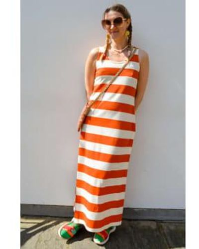 Compañía Fantástica / Brick Stripe Dress S - Orange
