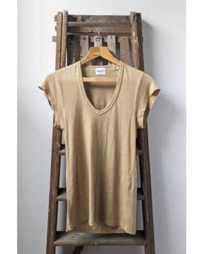 Isabel Marant Zankou Sahara Leinen T-Shirt - Mettallic