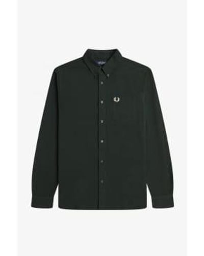 Fred Perry M5516 Oxford Shirt Night Green - Verde