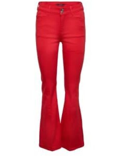 Esprit Bootcut jeans con pliegues prensados rojo