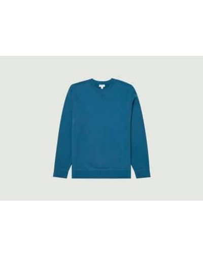 Sunspel Loopback Sweatshirt 3 - Blu