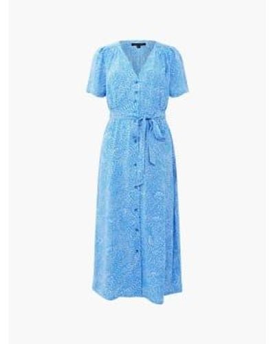French Connection Bernice Elitan Button Through Dress - Blue