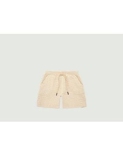 Oas Cotton Embossed Shorts Porto - Bianco