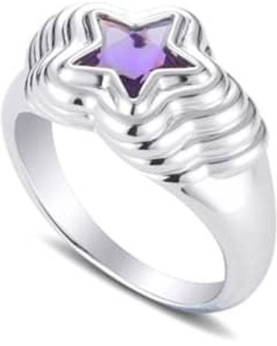 July Child Starstruck Lilac Ring Silver / Us 5 - White