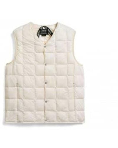 Taion Gilet V-neck Down Off M / Blanc - Natural