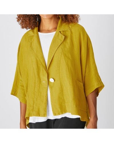 Sahara Organza Linen Jacket - Yellow