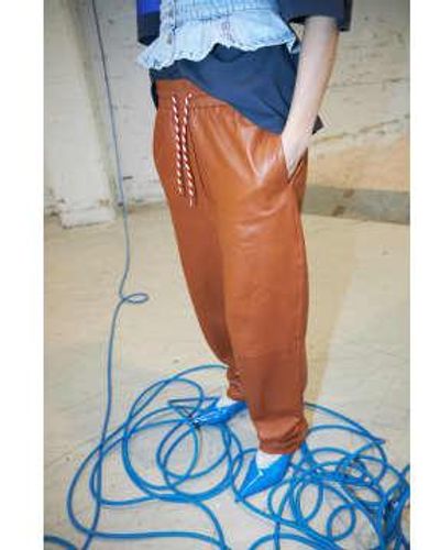 Stella Nova Fadima Leather Pants Brown - Blu