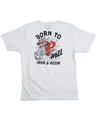 Iron & Resin T-shirt poche moto foxy - Blanc