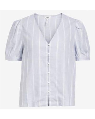 Every Thing We Wear Object Linne Linen Shirt Blouse Light Stripe 8 - Blue