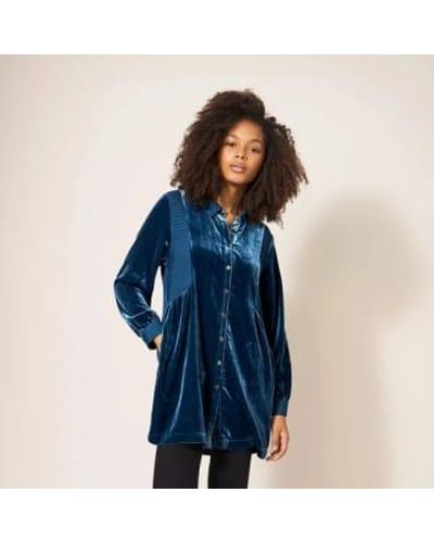 White Stuff Farley Velvet Tunic - Blue