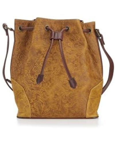 CollardManson Bucket Bag Floral - Brown