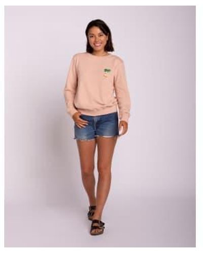 Olow Embroidered Sweatshirt For Women - Pink