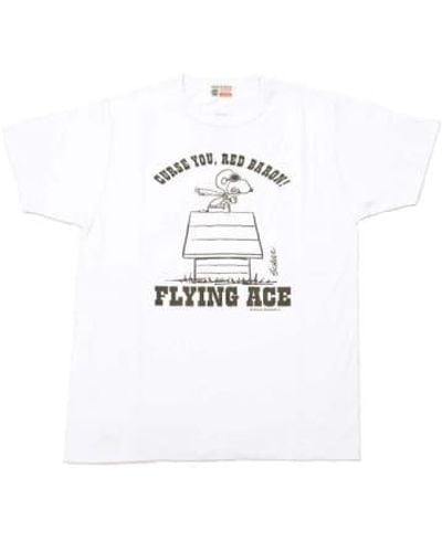 Buzz Rickson's Camiseta maní flying ace - Blanco