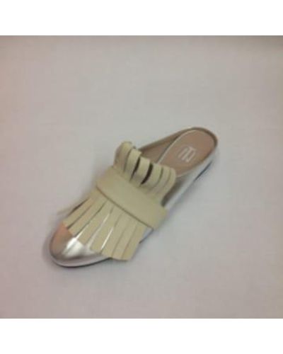 Teresa Nuñez Teresa Nunez Leather Slipper Shoe - Metallizzato
