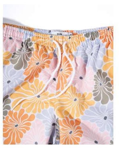Olow Flores Pattern Swim Shorts S - Pink
