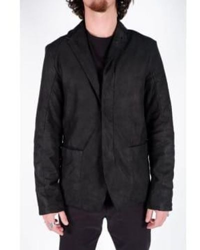 Transit Wool Interior Leather Jacket - Nero