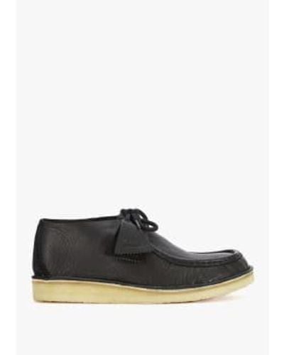 Clarks Mens Desert Nomad Shoes In Leather - Nero