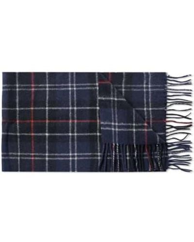 Barbour Tartan Lambswool Scarf Navy One Size - Blue