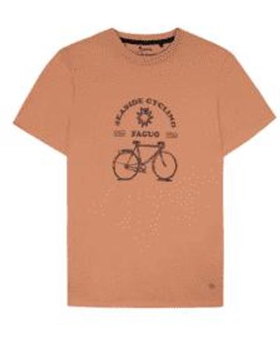 Faguo Arcy cotton t-shirt 'seaside cycling' in von - Braun