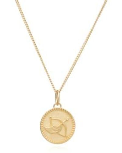 Rachel Jackson Zodiac Art Coin Necklace Plated / Gemini - Metallic