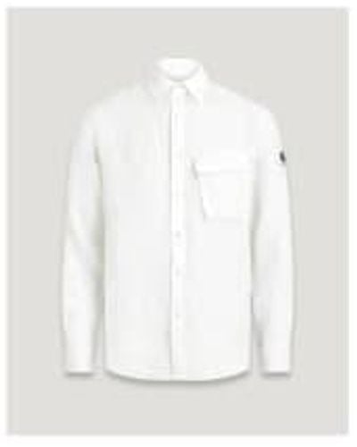 Belstaff Scale Linen Shirt With Pocket Col: Aloe M - White