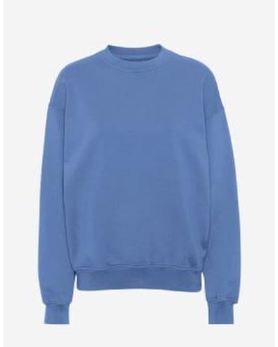 COLORFUL STANDARD Sky Organic Cotton Crew Neck Sweatshirt - Blu