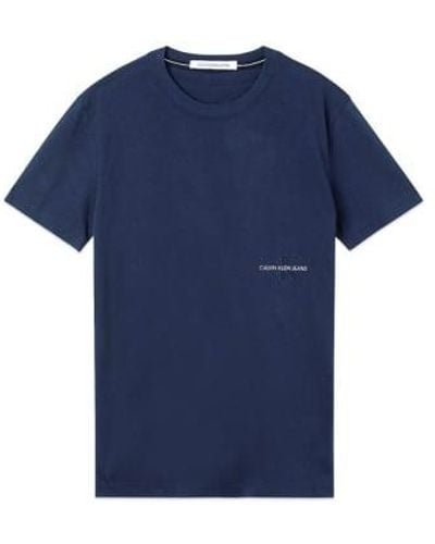 Calvin Klein Camiseta icónica la colocación marina marina - Azul