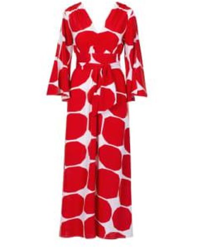 Anonyme Dean Divina Long Dress In - Rosso