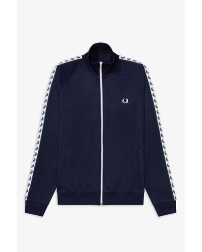 Fred Perry Taped Track Jacket Carbon Blue - Azul
