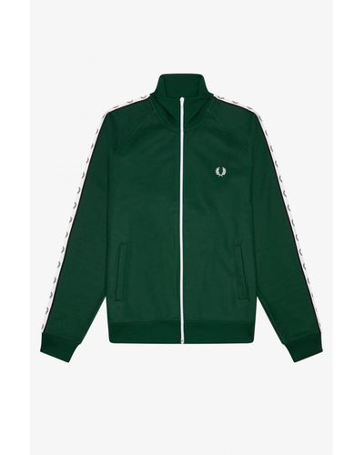 Fred Perry Taped Track Jacket Ivy Green - Verde