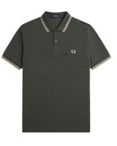 Fred Perry Slim Fit Twin Tipped Polo Field / Oatmeal / Oatmeal - Green