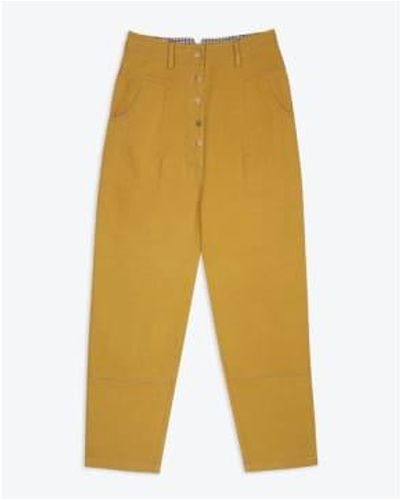 Lowie Five Button Trousers Ochre Xs - Yellow