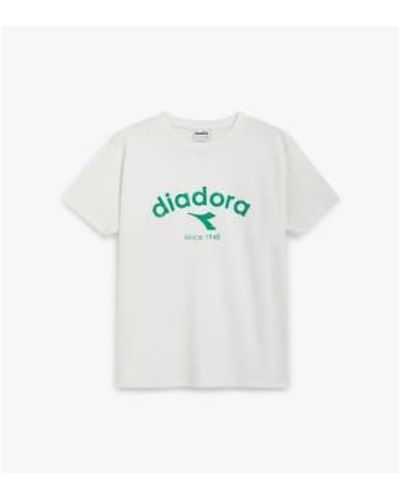 Diadora T Shirt Athletic Logo In Milk - Bianco