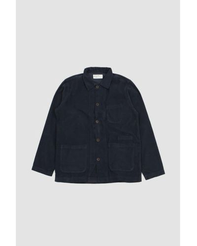 Universal Works Bakers Overshirt Fine Cord Navy - Blue
