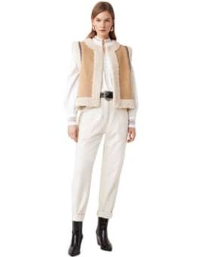 Suncoo Edgar Gilet In Camel - Bianco