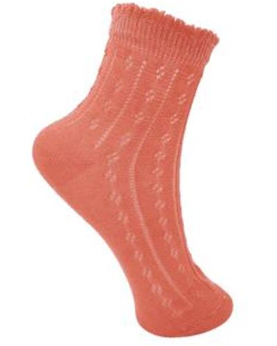 Black Colour Kissa Sock Light Coral - Pink