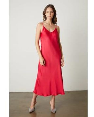 Velvet By Graham & Spencer Robe coquelicot en velours - Rouge