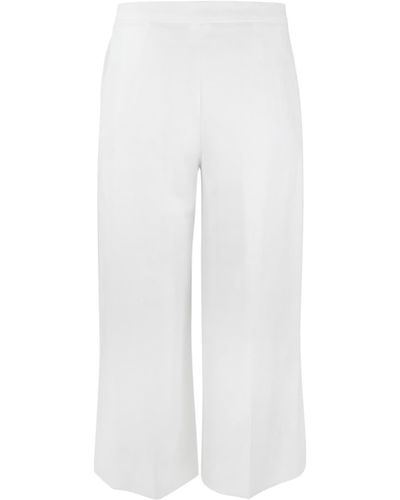 Max Mara Studio White Cropped Cotton Trouser