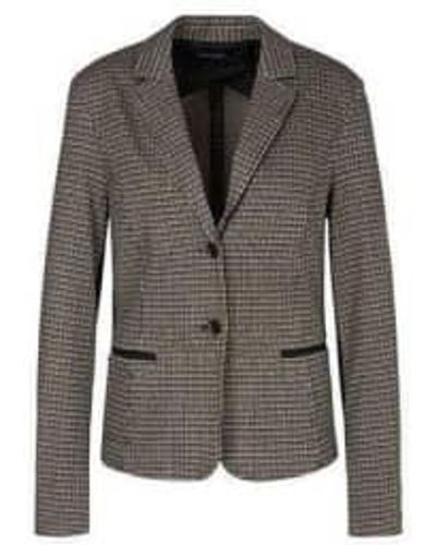 Marc Cain Classic Sand Checked Jersey Blazer - Gray