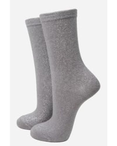 Miss Shorthair LTD Miss Shorthair 4898dg1 Sparkly Gray Glitter Socks